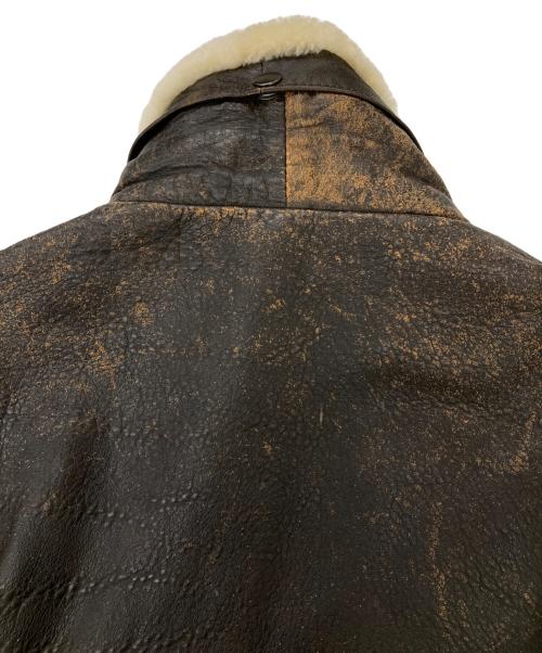 USED（ユーズド）USED (ユーズド) ライナー付きレザーフライトジャケット ブラウン サイズ:42の古着・服飾アイテム