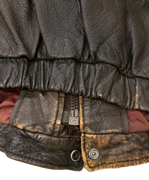 USED（ユーズド）USED (ユーズド) ライナー付きレザーフライトジャケット ブラウン サイズ:42の古着・服飾アイテム