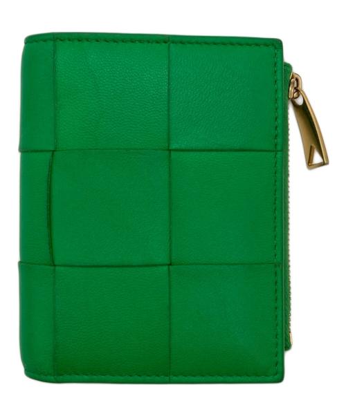 BOTTEGA VENETA（ボッテガベネタ）BOTTEGA VENETA (ボッテガベネタ) カセットスモールコンパクトイントレチャートウォレット グリーンの古着・服飾アイテム