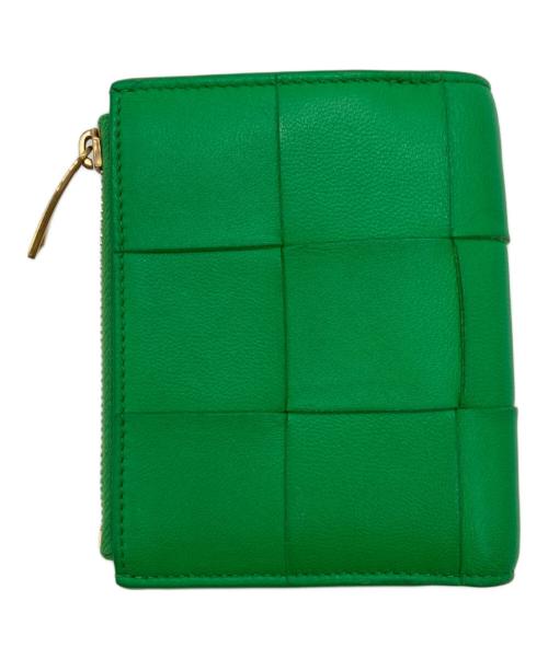 BOTTEGA VENETA（ボッテガベネタ）BOTTEGA VENETA (ボッテガベネタ) カセットスモールコンパクトイントレチャートウォレット グリーンの古着・服飾アイテム