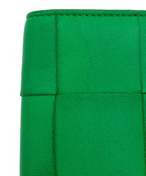 BOTTEGA VENETA（ボッテガベネタ）BOTTEGA VENETA (ボッテガベネタ) カセットスモールコンパクトイントレチャートウォレット グリーンの古着・服飾アイテム
