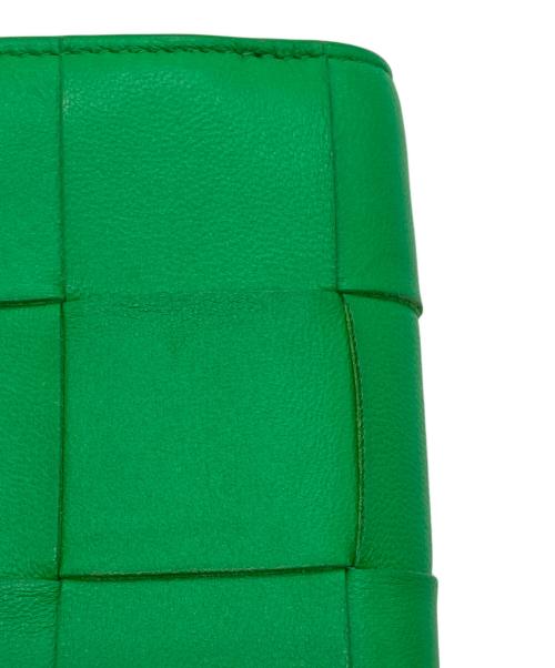BOTTEGA VENETA（ボッテガベネタ）BOTTEGA VENETA (ボッテガベネタ) カセットスモールコンパクトイントレチャートウォレット グリーンの古着・服飾アイテム