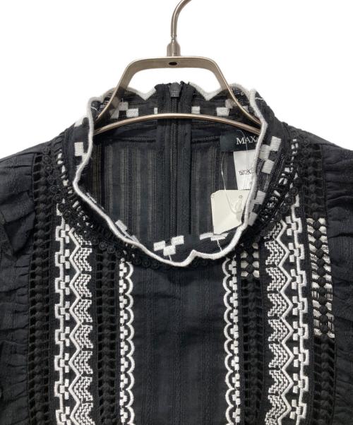 MAX&Co.（マックスアンドコー）MAX&Co. (マックスアンドコー) レースブラウス ブラック サイズ:38の古着・服飾アイテム
