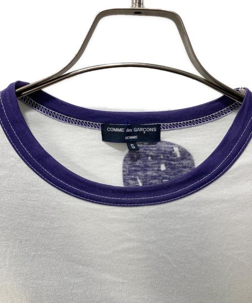 COMME des GARCONS HOMME（コムデギャルソン オム）COMME des GARCONS HOMME (コムデギャルソン オム) バックプリント手形Tee ホワイト×ネイビー サイズ:Sの古着・服飾アイテム