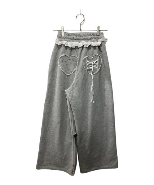 darich（ダーリッチ）Darich (ダーリッチ) Sweet heartルーズスウェットパンツ グレー サイズ:Freeの古着・服飾アイテム