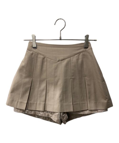 YILON（イロン）YILON (イロン) Lace pleats pants skirt ベージュ サイズ:Fの古着・服飾アイテム