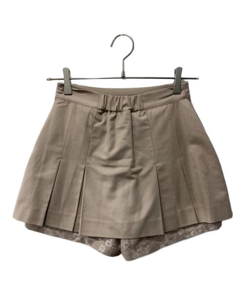 YILON（イロン）YILON (イロン) Lace pleats pants skirt ベージュ サイズ:Fの古着・服飾アイテム