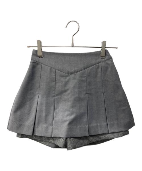 YILON（イロン）YILON (イロン) Lace pleats pants skirt グレー サイズ:Fの古着・服飾アイテム