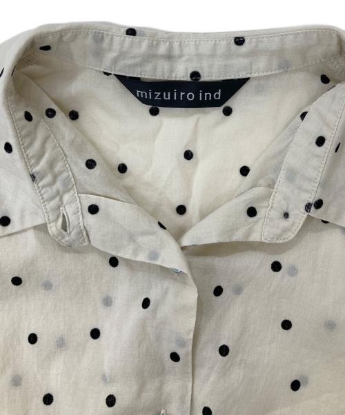 mizuiro-ind（ミズイロインド）mizuiro-ind (ミズイロインド) フロッキードット プリントシャツ ベージュ サイズ:表記なしの古着・服飾アイテム