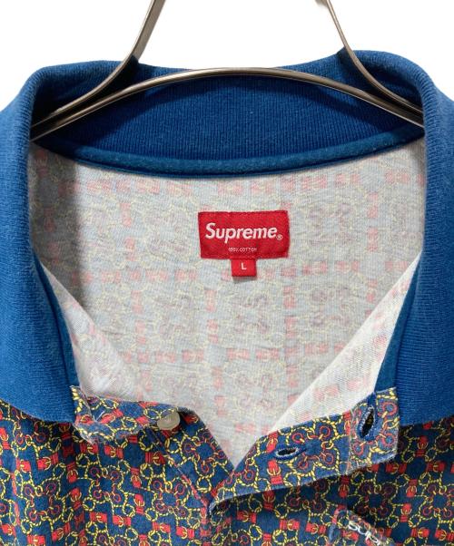 SUPREME（シュプリーム）Supreme (シュプリーム) 総柄ポロシャツ ネイビー サイズ:Lの古着・服飾アイテム