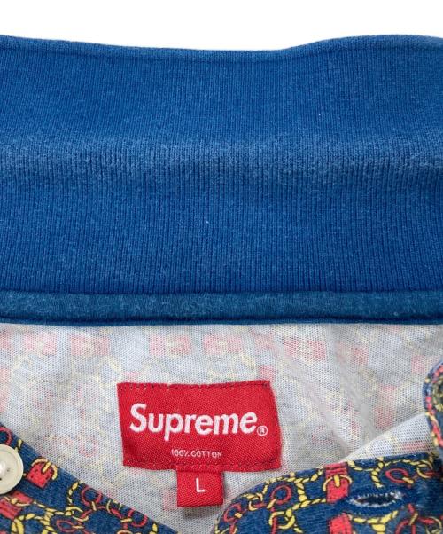 SUPREME（シュプリーム）Supreme (シュプリーム) 総柄ポロシャツ ネイビー サイズ:Lの古着・服飾アイテム