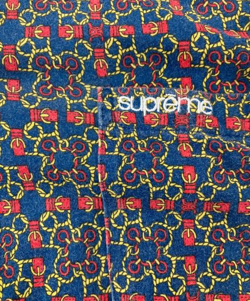 SUPREME（シュプリーム）Supreme (シュプリーム) 総柄ポロシャツ ネイビー サイズ:Lの古着・服飾アイテム