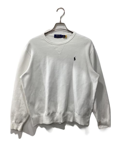 POLO RALPH LAUREN（ポロ・ラルフローレン）POLO RALPH LAUREN (ポロ・ラルフローレン) クルーネックスウェット ホワイト サイズ:LGの古着・服飾アイテム