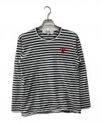PLAY COMME des GARCONSプレイコムデギャルソン）の古着「ボーダーカットソー」｜ブラック×ホワイト