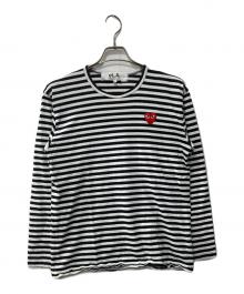 PLAY COMME des GARCONS（プレイコムデギャルソン）の古着「ボーダーカットソー」｜ブラック×ホワイト