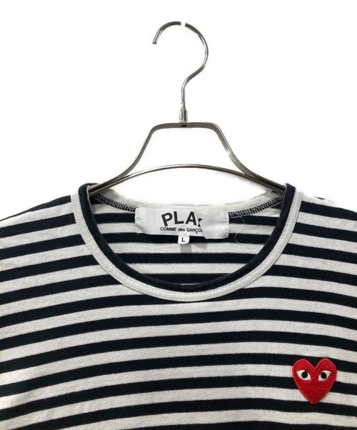 PLAY COMME des GARCONS（プレイコムデギャルソン）PLAY COMME des GARCONS (プレイコムデギャルソン) ボーダーカットソー ブラック×ホワイト サイズ:Ｌの古着・服飾アイテム