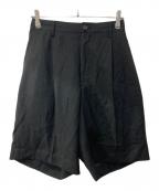 MAISON SPECIALメゾンスペシャル）の古着「Triacetate Prime-Wide Shorts」｜ブラック