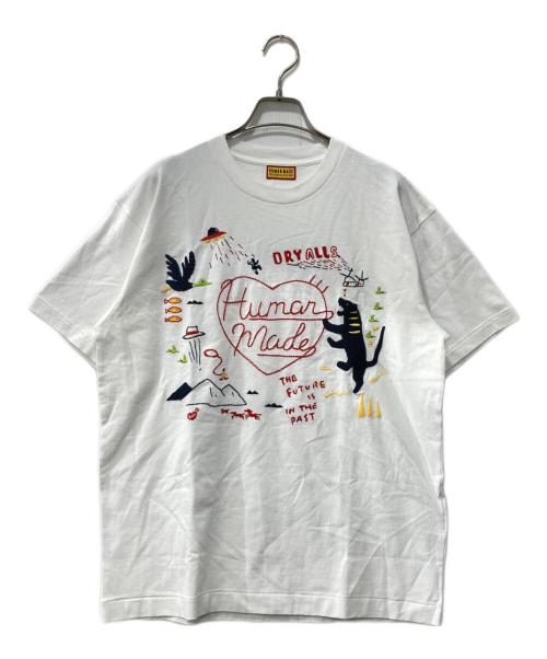 HUMAN MADE（ヒューマンメイド）HUMAN MADE (ヒューマンメイド) EMBROIDERED T-SHIRT ホワイト サイズ:Lの古着・服飾アイテム