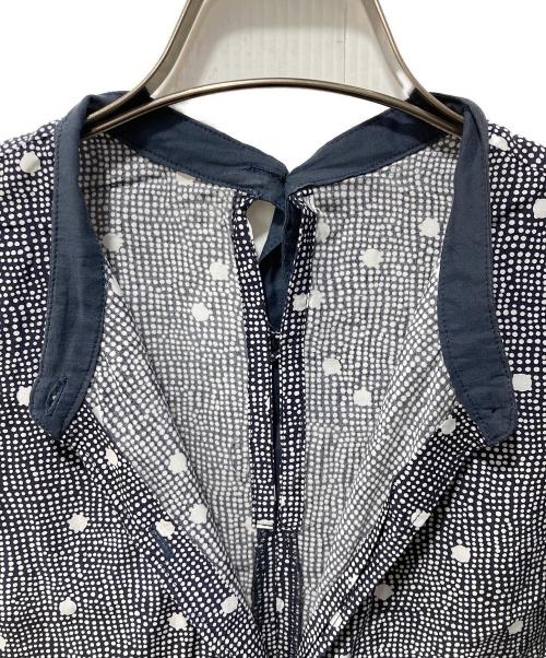 YUNI（ユニ）yuni (ユニ) ドットプリント シャツワンピース ネイビー サイズ:Fの古着・服飾アイテム
