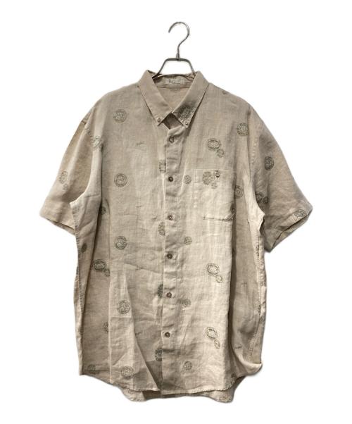 PAPAS（パパス）PAPAS (パパス) 半袖リネンシャツ ベージュ サイズ:Lの古着・服飾アイテム