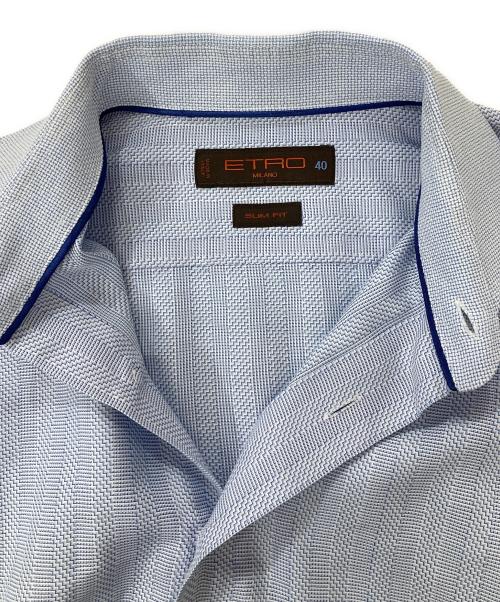ETRO（エトロ）ETRO (エトロ) ストライプシャツ ブルー サイズ:40の古着・服飾アイテム