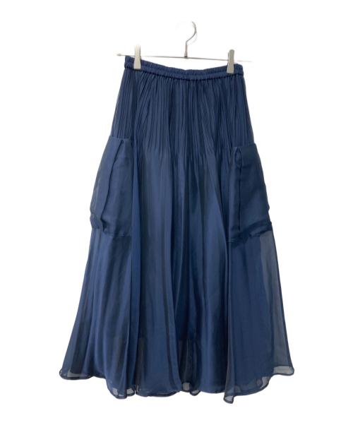 UNITED ARROWS（ユナイテッドアローズ）UNITED ARROWS (ユナイテッドアローズ) シャンブレー オーガンザ ポケット スカート ネイビー サイズ:FREEの古着・服飾アイテム