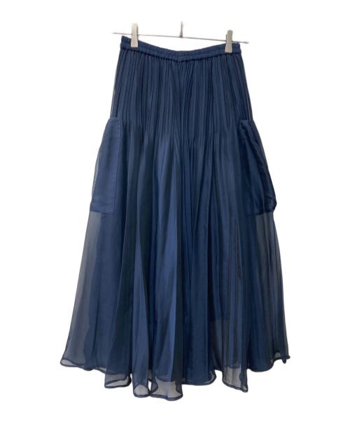 UNITED ARROWS（ユナイテッドアローズ）UNITED ARROWS (ユナイテッドアローズ) シャンブレー オーガンザ ポケット スカート ネイビー サイズ:FREEの古着・服飾アイテム