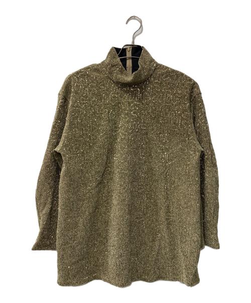 Ameri（アメリ）Ameri (アメリ) スパンコールハイネックニット ゴールド サイズ:Fの古着・服飾アイテム