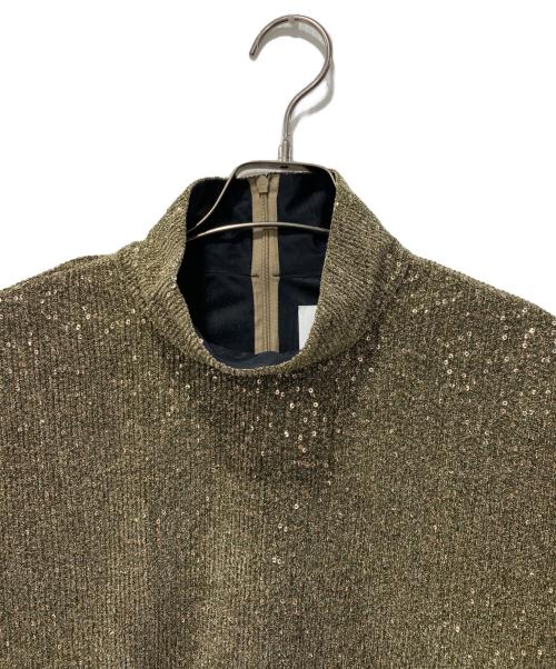Ameri（アメリ）Ameri (アメリ) スパンコールハイネックニット ゴールド サイズ:Fの古着・服飾アイテム