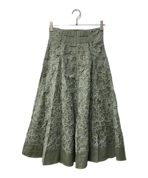 Mystrada（マイストラーダ）Mystrada (マイストラーダ) レーススカート グリーン サイズ:38の古着・服飾アイテム