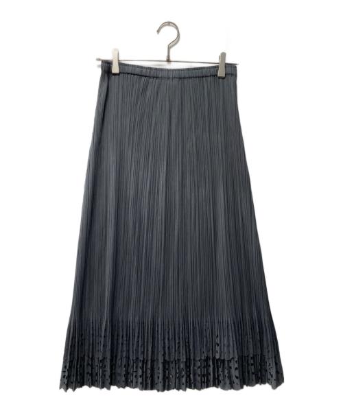 PLEATS PLEASE（プリーツプリーズ）PLEATS PLEASE (プリーツプリーズ) パンチングプリーツスカート グレー サイズ:サイズ２の古着・服飾アイテム