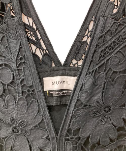 MUVEIL（ミュベール）MUVEIL (ミュベール) オールインワン/レースサロペット ブラック サイズ:36の古着・服飾アイテム