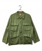 HINSONヒンソン）の古着「リップストップファティーグジャケット」｜カーキ