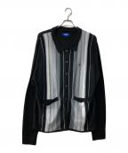 LFYTエルエフワイティー）の古着「STRIPED KNIT CARDIGAN」｜ブラック