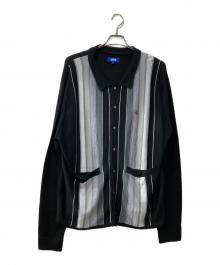 LFYT（エルエフワイティー）の古着「STRIPED KNIT CARDIGAN」｜ブラック