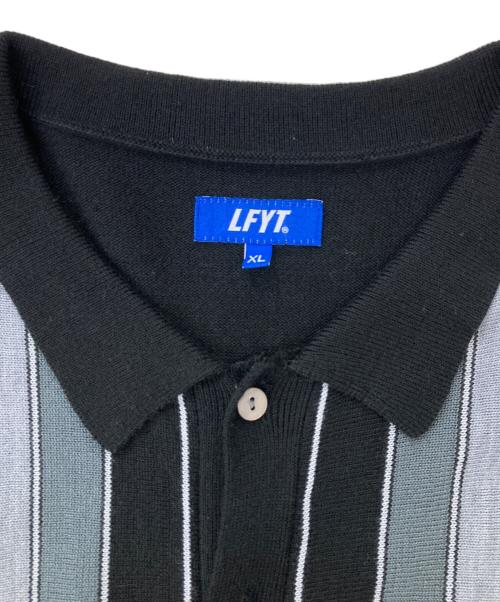 LFYT（エルエフワイティー）LFYT (エルエフワイティー) STRIPED KNIT CARDIGAN ブラック サイズ:XLの古着・服飾アイテム