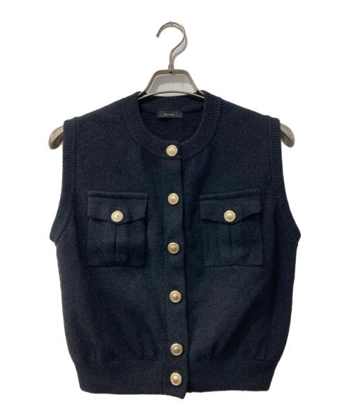 allureville（アルアバイル）allureville (アルアバイル) モールWフェイスニットジレ ブラック サイズ:2の古着・服飾アイテム