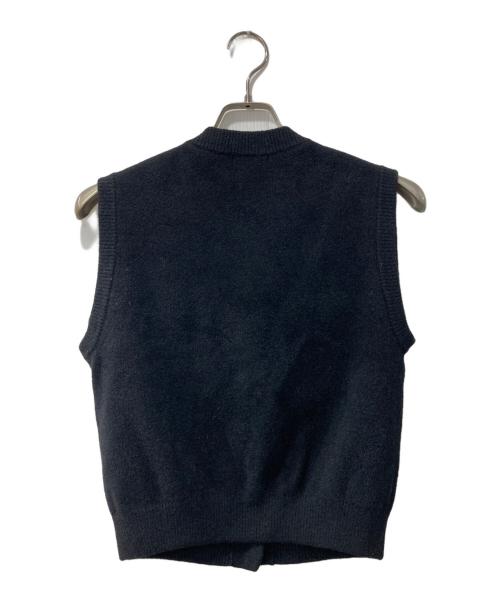 allureville（アルアバイル）allureville (アルアバイル) モールWフェイスニットジレ ブラック サイズ:2の古着・服飾アイテム