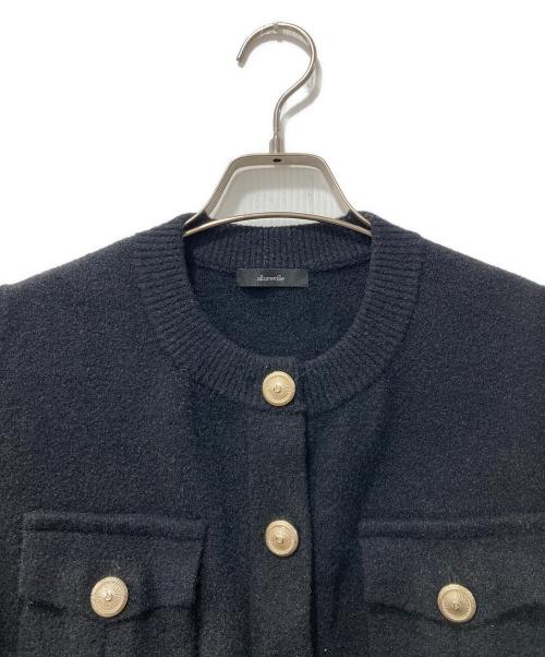 allureville（アルアバイル）allureville (アルアバイル) モールWフェイスニットジレ ブラック サイズ:2の古着・服飾アイテム