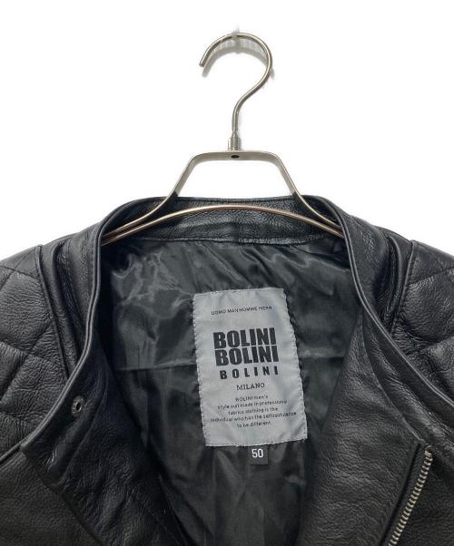 BOLINI（ボリーニ）BOLINI (ボリーニ) シングルライダーズジャケットレザージャケット ブラック サイズ:50の古着・服飾アイテム