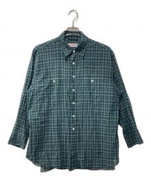 Spick and Span（スピック＆スパン）の古着「コットンボイルチェックシャツ」｜グリーン×ネイビー