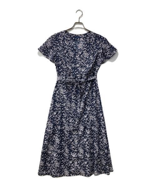 SHIPS（シップス）SHIPS (シップス) フラワープリントVネックワンピース ネイビー サイズ:ONE SIZEの古着・服飾アイテム
