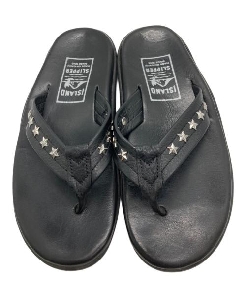 ISLAND SLIPPER（アイランドスリッパ）ISLAND SLIPPER (アイランドスリッパ) スタースタッズトングサンダル ブラック サイズ:6の古着・服飾アイテム