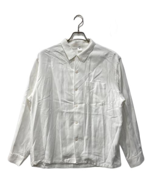 FRONT 11201（フロント 11201）FRONT 11201 (フロント 11201) オープンカラーレーヨンシャツ ホワイト サイズ:Mの古着・服飾アイテム
