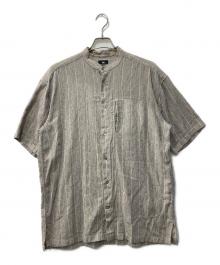 ISSEY MIYAKE（イッセイミヤケ）の古着「90s/ストライプバンドカラーシャツ」｜グレー