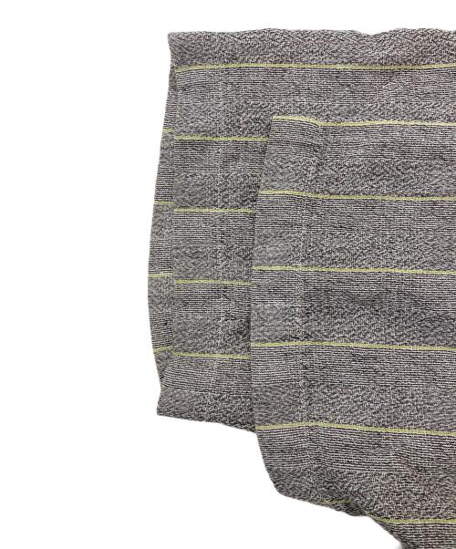 ISSEY MIYAKE（イッセイミヤケ）ISSEY MIYAKE (イッセイミヤケ) 90s/ストライプバンドカラーシャツ グレー サイズ:Lの古着・服飾アイテム