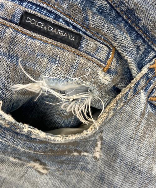 DOLCE & GABBANA（ドルチェ＆ガッバーナ）DOLCE & GABBANA (ドルチェ＆ガッバーナ) ワッペンデニムパンツ インディゴ サイズ:48の古着・服飾アイテム