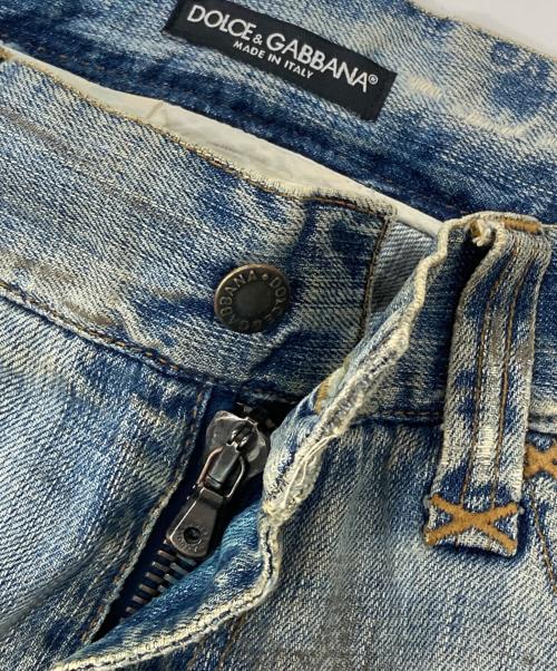 DOLCE & GABBANA（ドルチェ＆ガッバーナ）DOLCE & GABBANA (ドルチェ＆ガッバーナ) ワッペンデニムパンツ インディゴ サイズ:48の古着・服飾アイテム