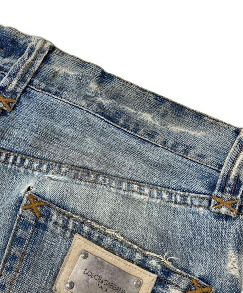 DOLCE & GABBANA（ドルチェ＆ガッバーナ）DOLCE & GABBANA (ドルチェ＆ガッバーナ) ワッペンデニムパンツ インディゴ サイズ:48の古着・服飾アイテム