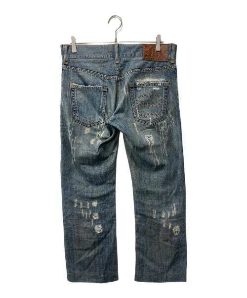 DOLCE & GABBANA（ドルチェ＆ガッバーナ）DOLCE & GABBANA (ドルチェ＆ガッバーナ) ダメージ加工デニムパンツ インディゴ サイズ:48の古着・服飾アイテム